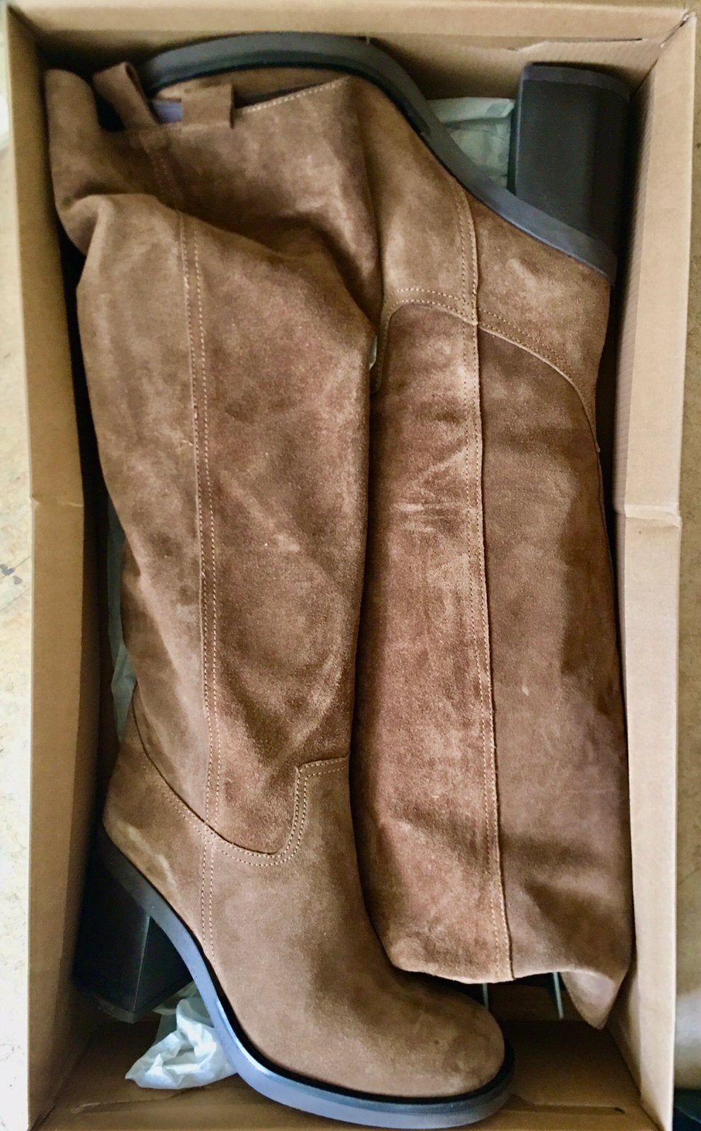 Sacha Dames Taupe hoge suède laarzen blokhak 41, Kleding | Dames, Ophalen, Hoge laarzen, Bruin, Nieuw
