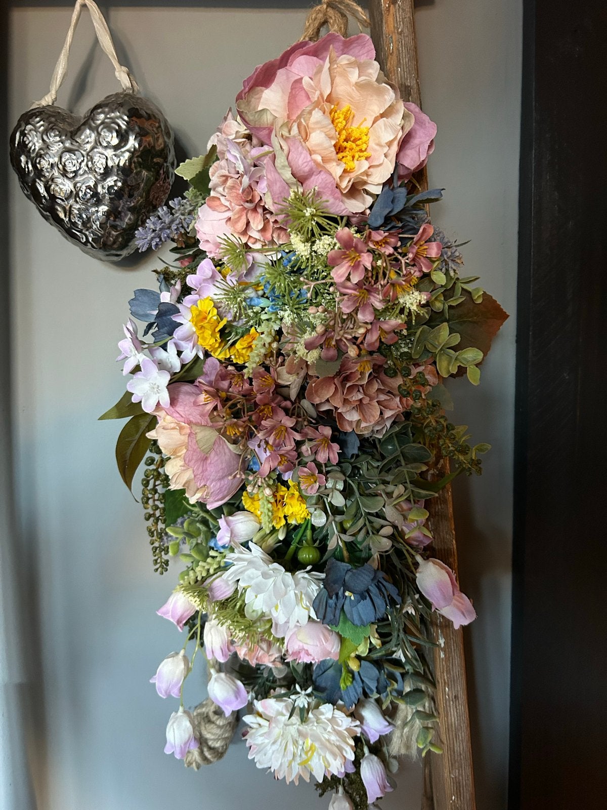 Toef van zijde / kunstbloemen 60 cm lang, Ophalen, Binnen, 60 cm, Handgemaakt