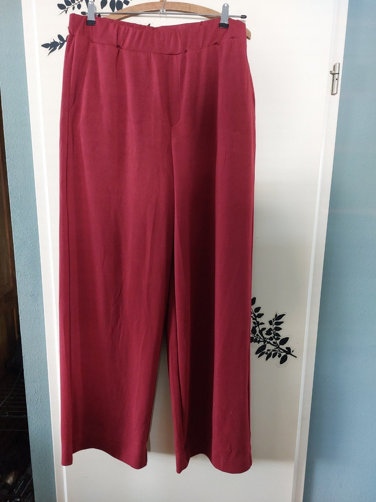 Norah ,Wijnrode Lange broek met wijde pijp - Maat 46, Verzenden, Maat 46/48 (XL) of groter, Nieuw, Norah
