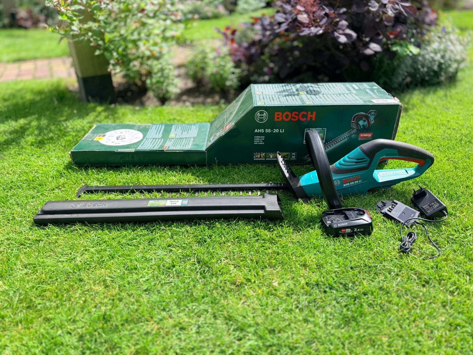Bosch AHS 55-20 LI Accu Heggenschaar, Ophalen of Verzenden, Zo goed als nieuw, Accu
