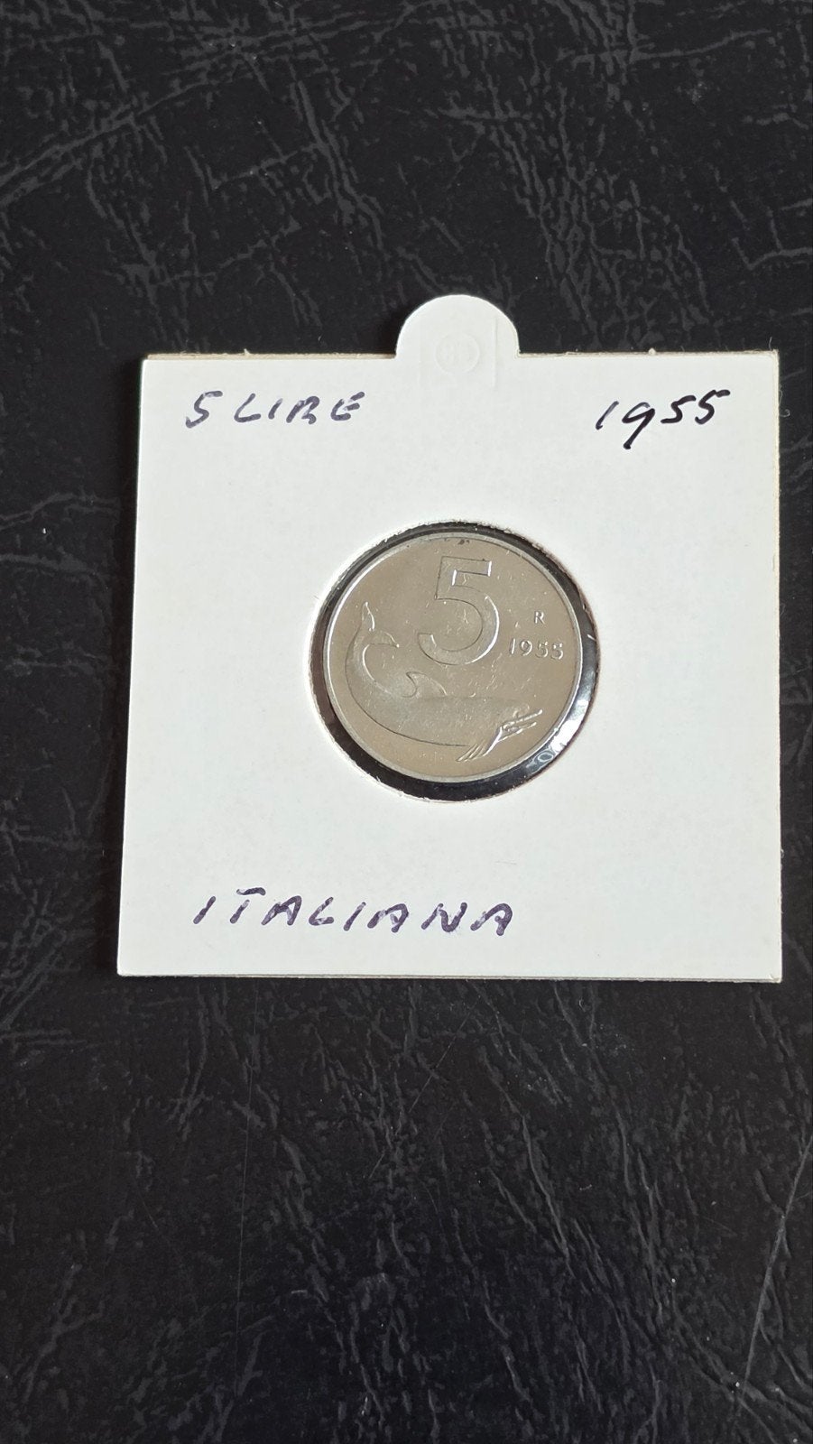 Italiaanse 5 Lire munt uit 1955, Postzegels en Munten, Ophalen of Verzenden, Losse munt
