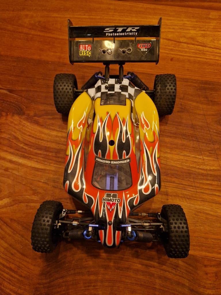 2x Himoto 1:10 4WD RC Auto's 1x buggy en 1x race auto, Gebruikt, Auto offroad, Schaal 1:10, Ophalen