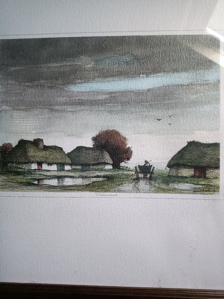 Valavond (schilderij), Ingelijst, Ophalen of Verzenden, Offsetdruk