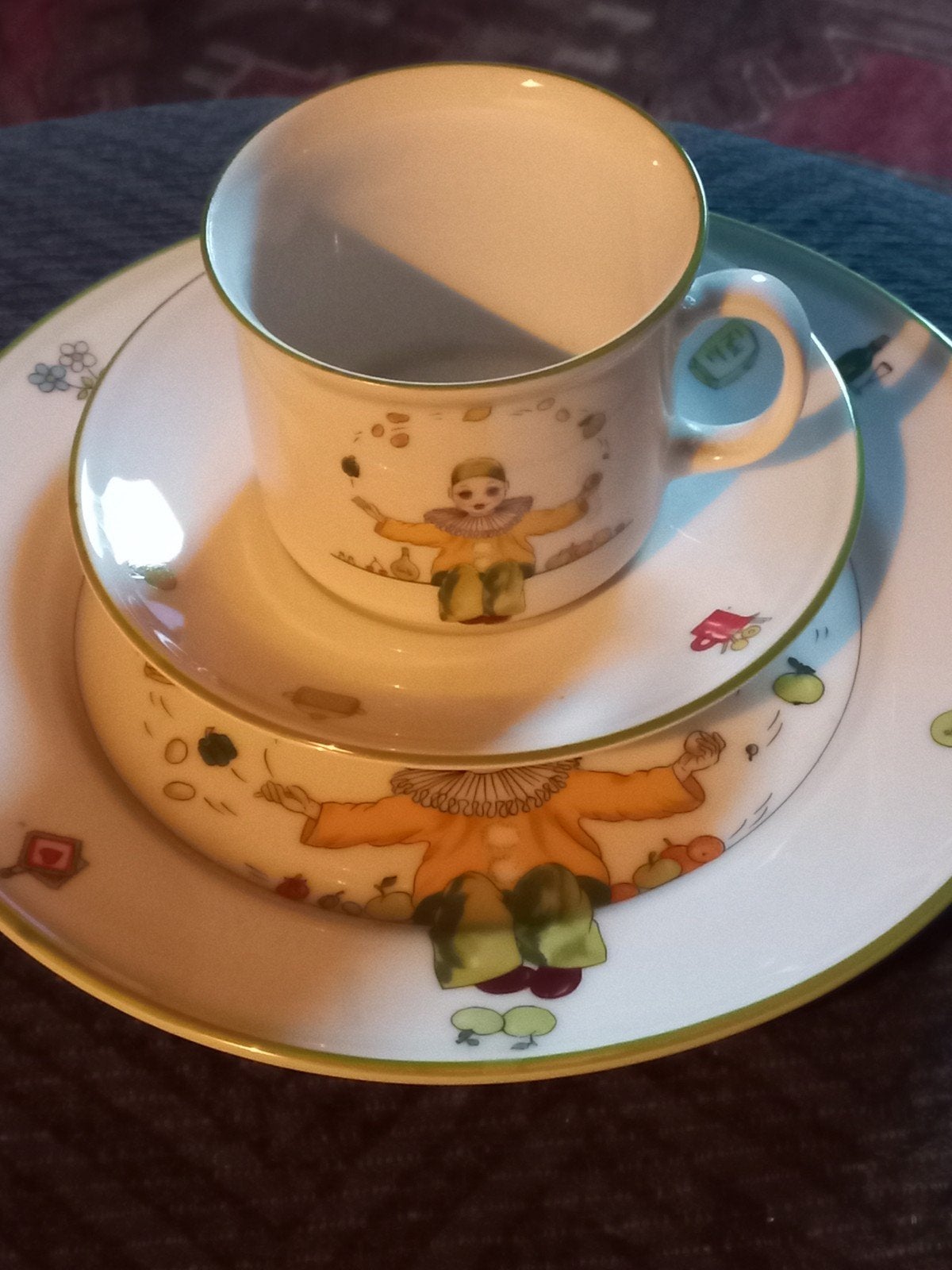 Vintage kinderontbijt setje Bavaria Kronester met clown, Ophalen of Verzenden