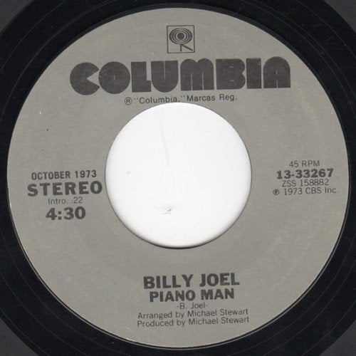 Vinyl single Billy Joel Piano Man / The Entertainer, 7 inch, Ophalen of Verzenden, Zo goed als nieuw, Pop