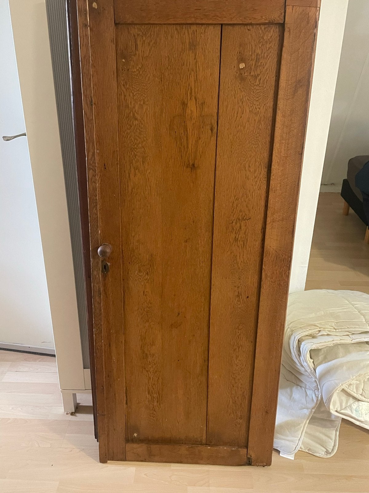 Antieke houten kastdeur - massief eiken, Ophalen