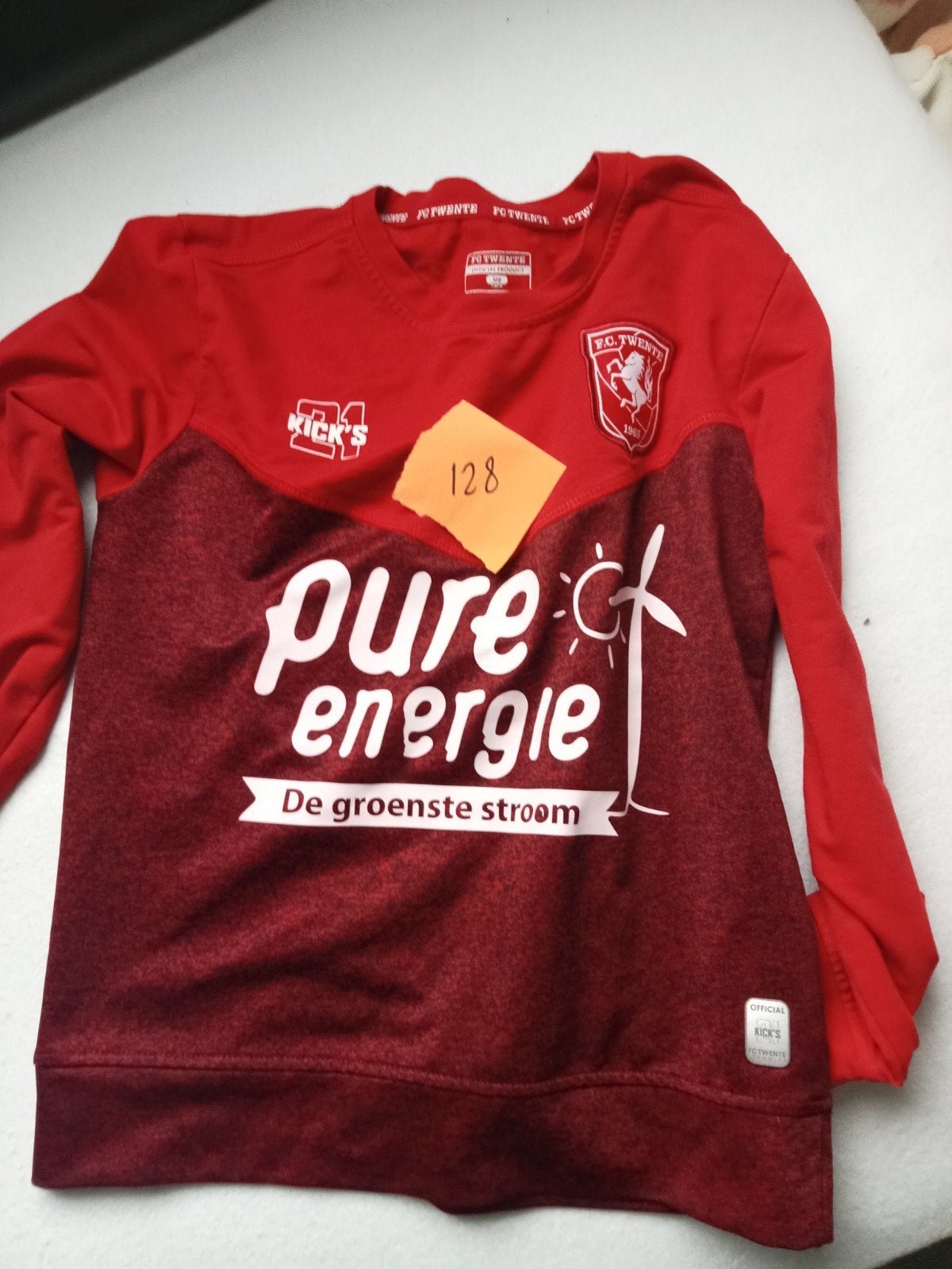 fc Twente trui 128, Ophalen of Verzenden, Zo goed als nieuw, Jongetje of Meisje, Truitje of Vestje