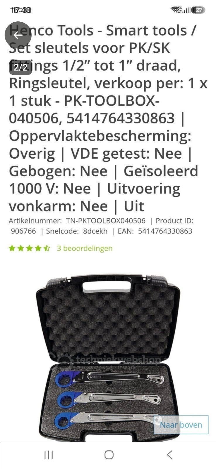 henco tools 1/2 ,3/4 en 1" Nieuw in koffer, Ophalen of Verzenden, Nieuw, Sleutel/ratel, Overige merken