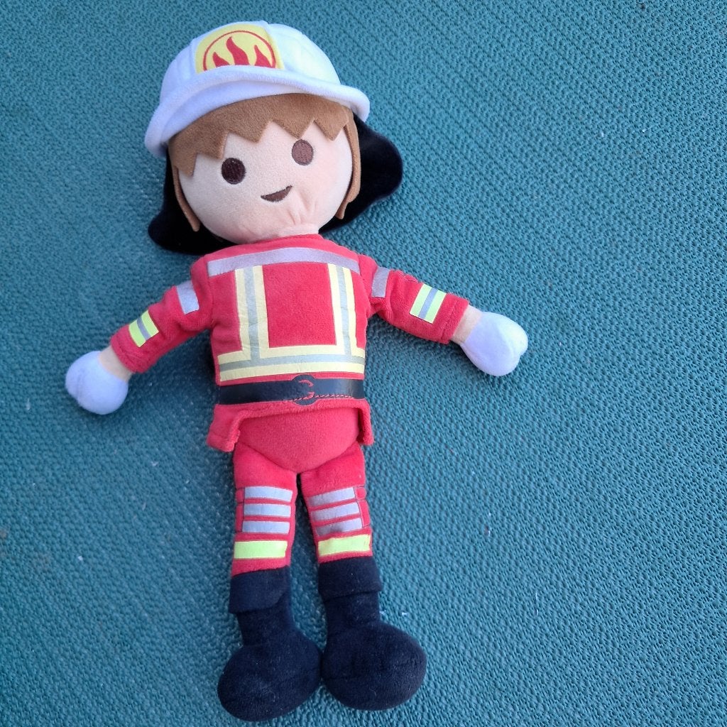 Playmobil knuffel brandweerman ca 35 cm  2505, Overige merken, -, Overige karakters, -