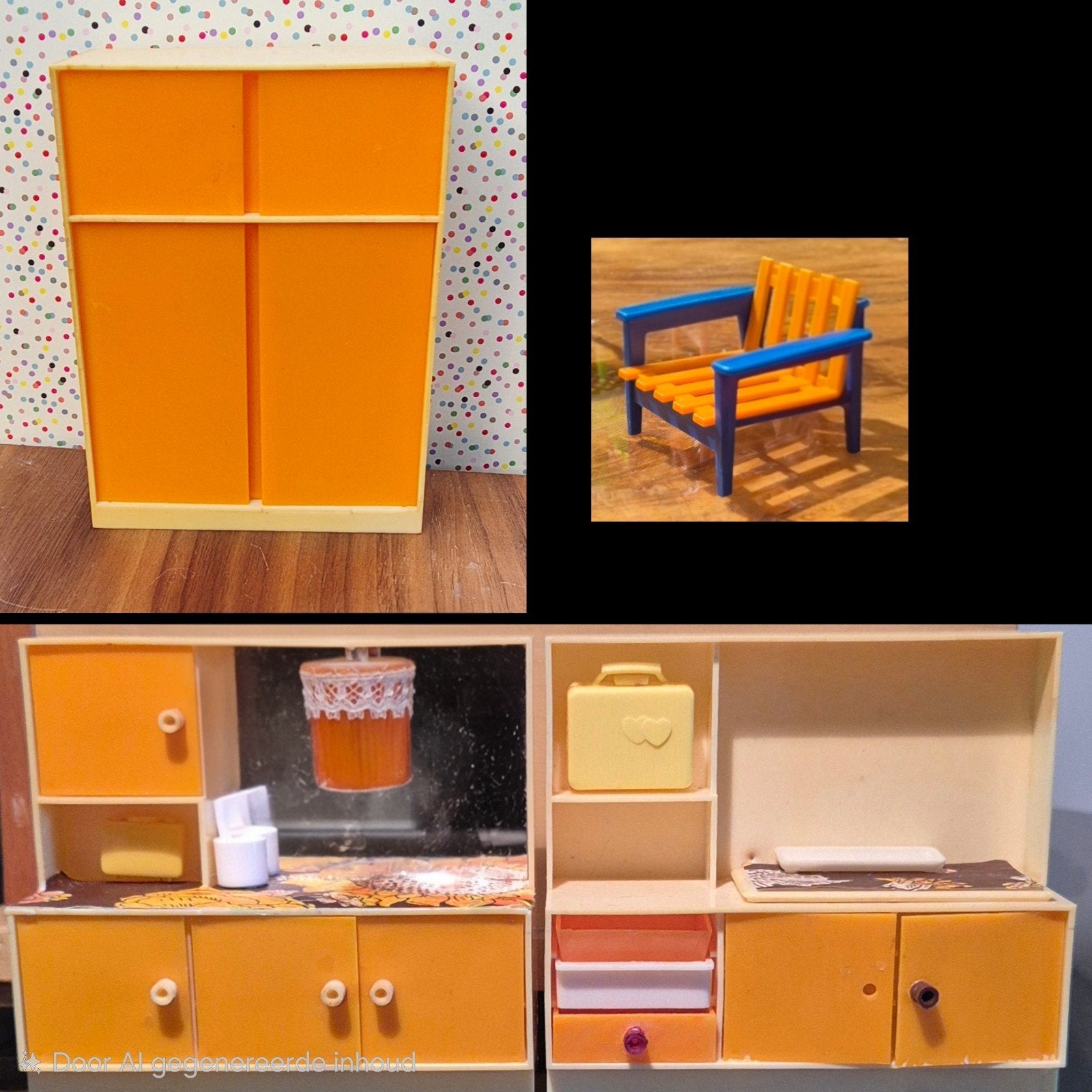 Vintage plastic meubeltjes Modella 60s 70s retro, Ophalen of Verzenden, Gebruikt, Gebruiksvoorwerp