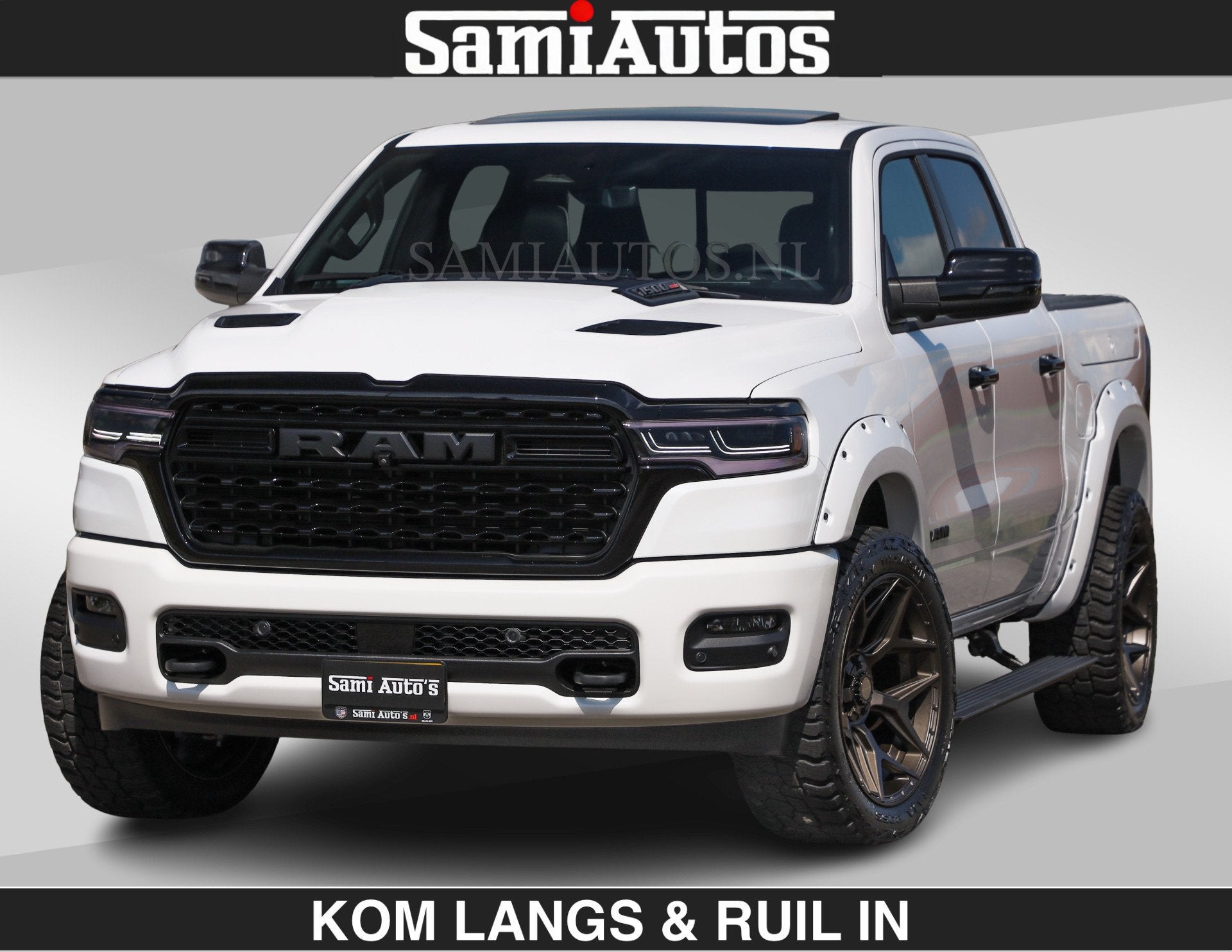 Dodge Ram Limited 540 PK De Meest Luxe en Volle Pick-Up in z, Automaat, Dealer onderhouden, Met garantie (alle), Wit