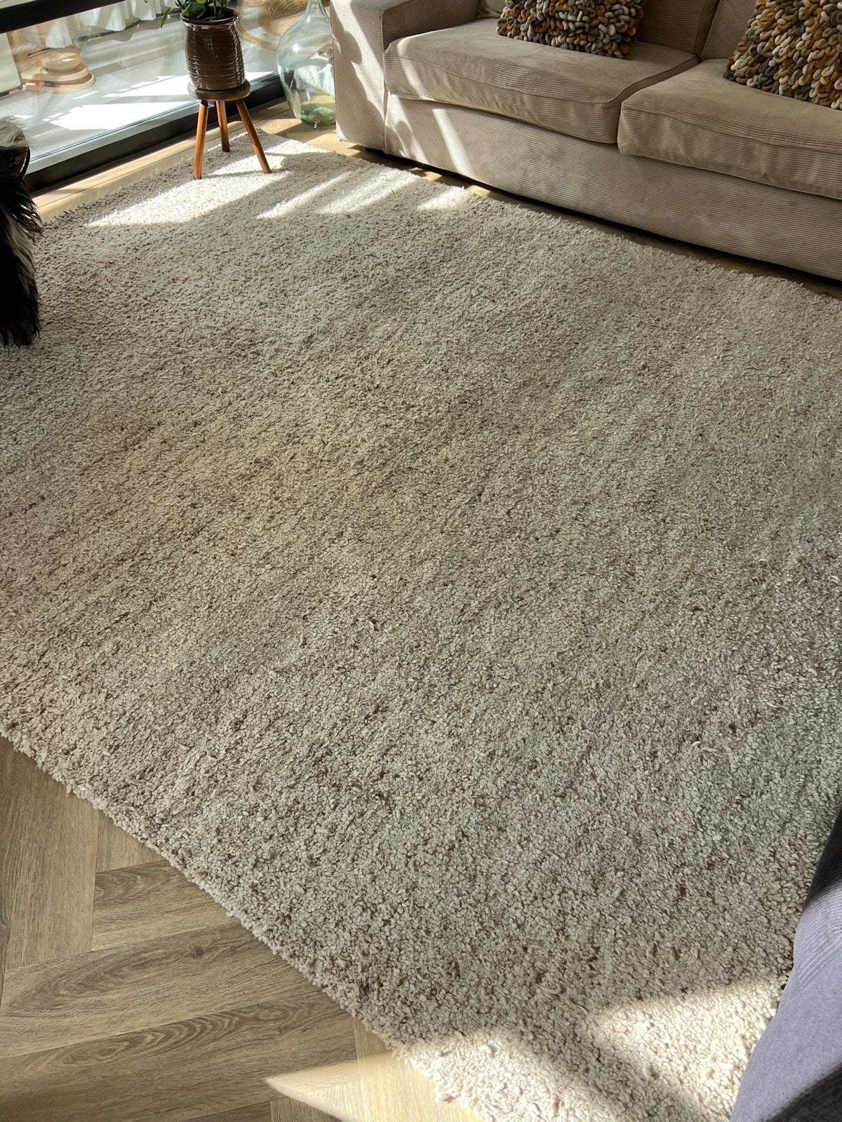 Dik berber vloerkleed zuiver wol handgeknoopt 270x230 cm, Ophalen, Beige, Zo goed als nieuw, 200 cm of meer