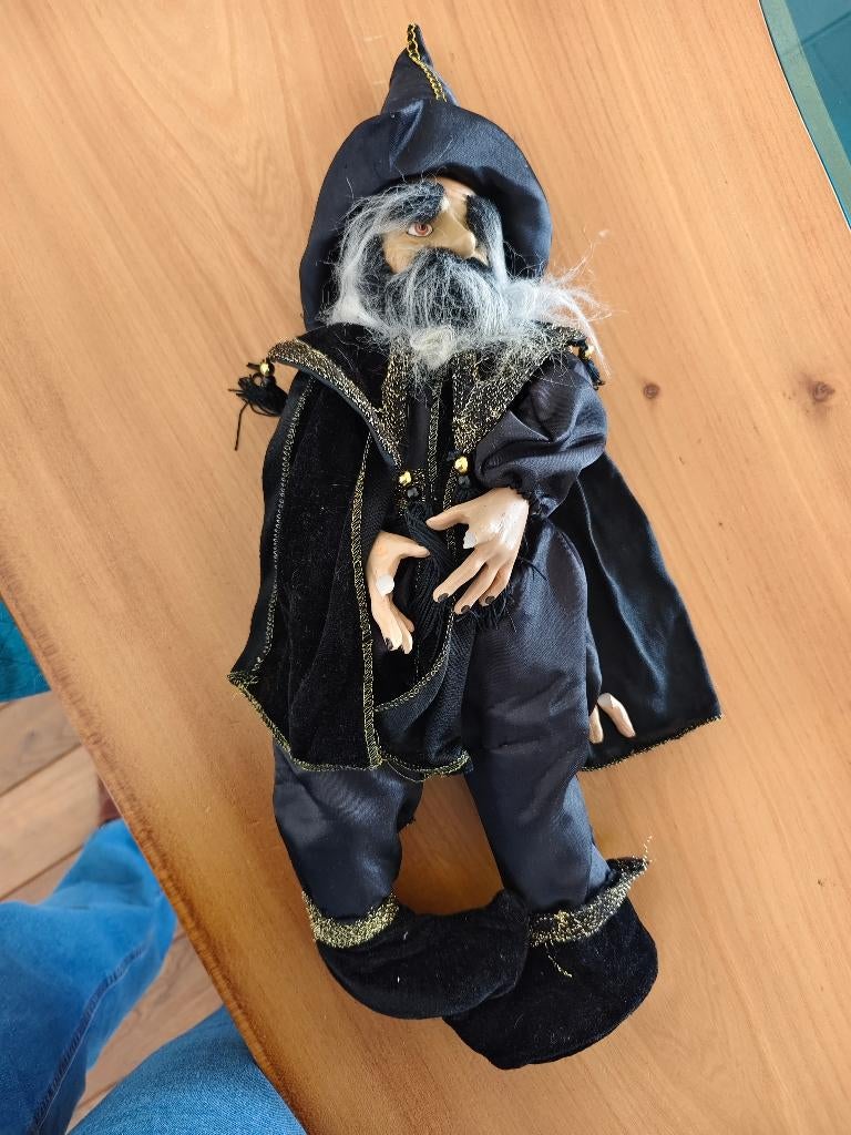 Vintage tovenaarspop 57 cm | stijl Kurt Adler, Verzamelen, Ophalen of Verzenden, Gebruikt, Fantasy