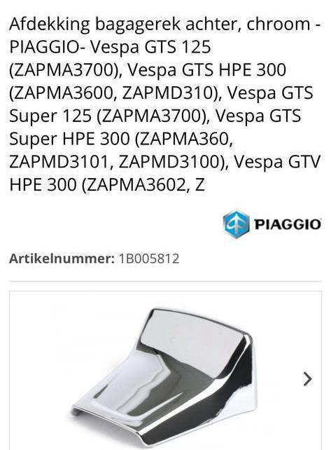 Afdek kap voor bagage rek chroom look Vespa Piaggio, Ophalen of Verzenden, Nieuw, Kap, Piaggio