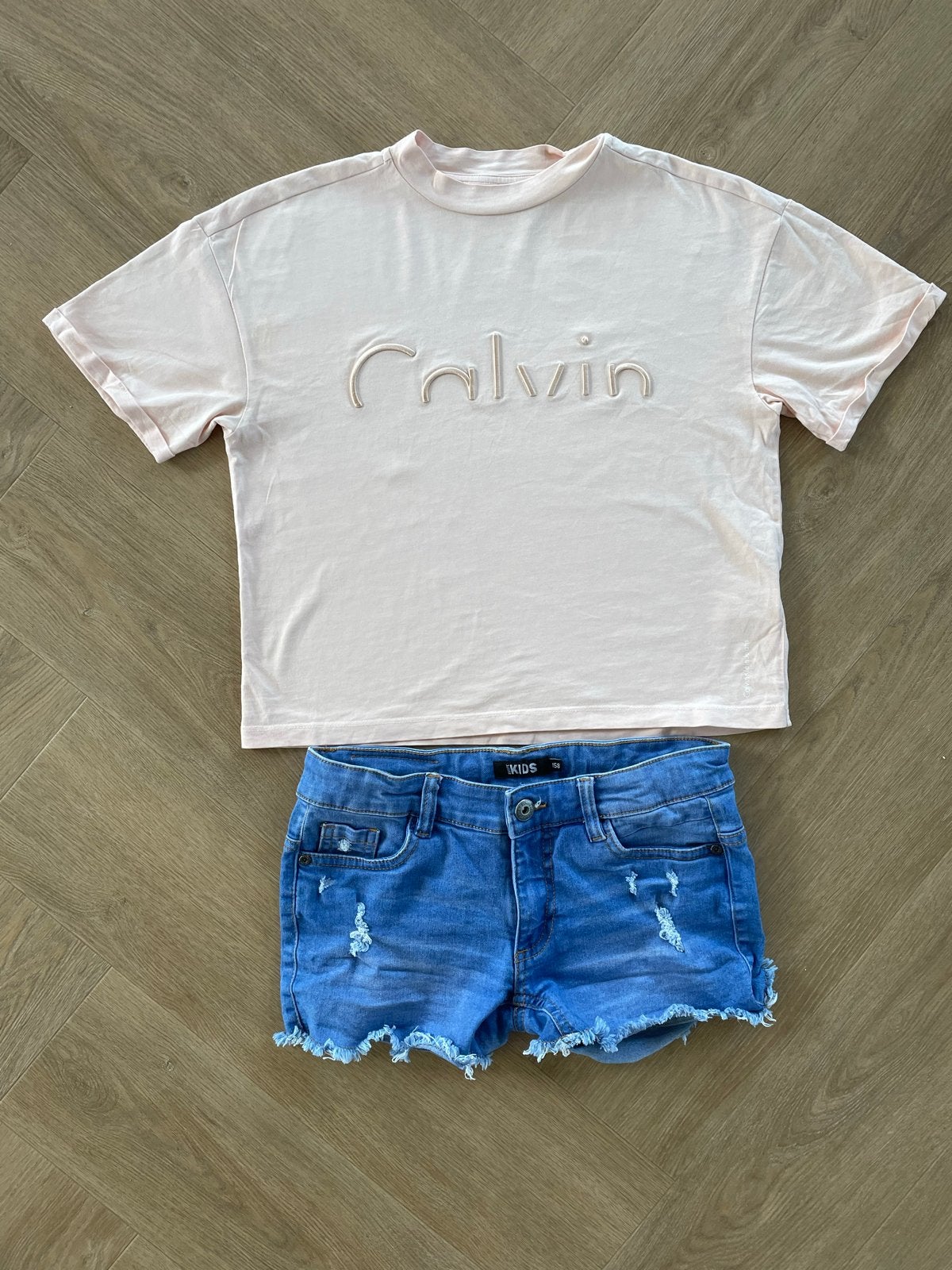 Calvin Klein lichtroze shirtje maat 152, Verzenden, Zo goed als nieuw, Meisje, Shirt of Longsleeve