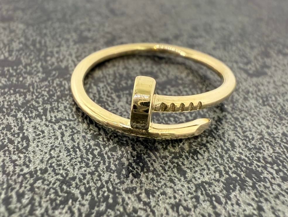 Prachtige 14 karaats gouden spijker ring, Sieraden, Tassen en Uiterlijk, Ophalen of Verzenden, Nieuw, Goud