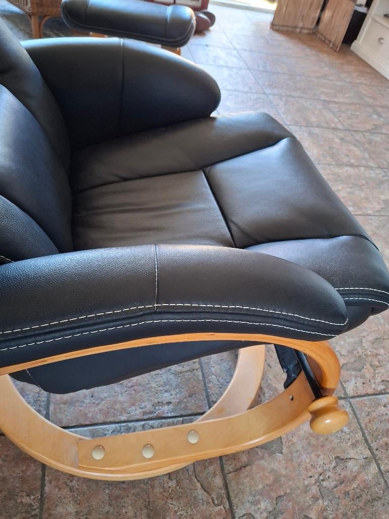 zitstoel met voetenbank, Hout, Normaal, Minder dan 75 cm, Ophalen of Verzenden