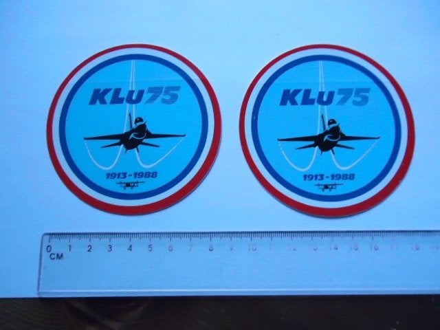 sticker oud KLU 75 F16 vliegtuig leger luchtmacht f-16 retro, Verzenden, Zo goed als nieuw, Bedrijf of Vereniging