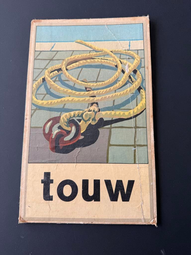 Vintage schoolplaat touw, Antiek en Kunst, Ophalen of Verzenden, Overige thema's