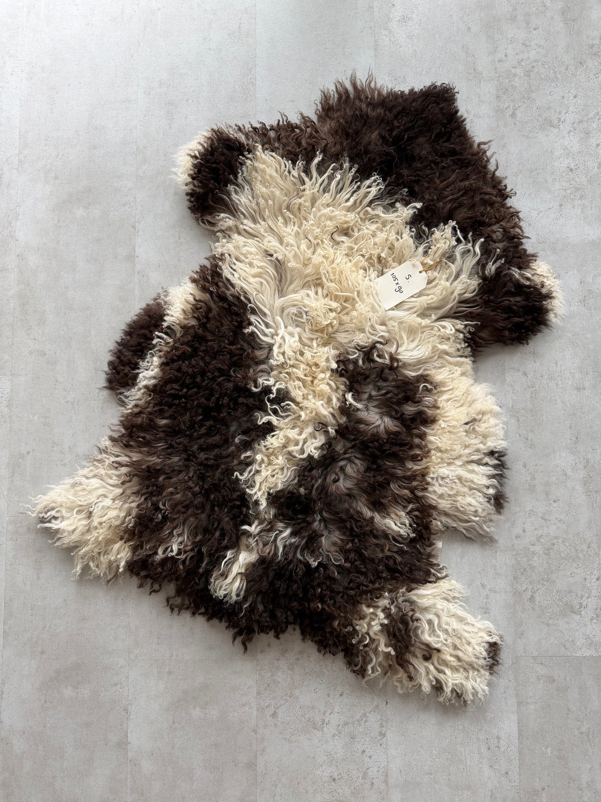Schapenvacht bruin/wit 105x90 cm, 100 tot 150 cm, Bruin, Nieuw, Overige vormen