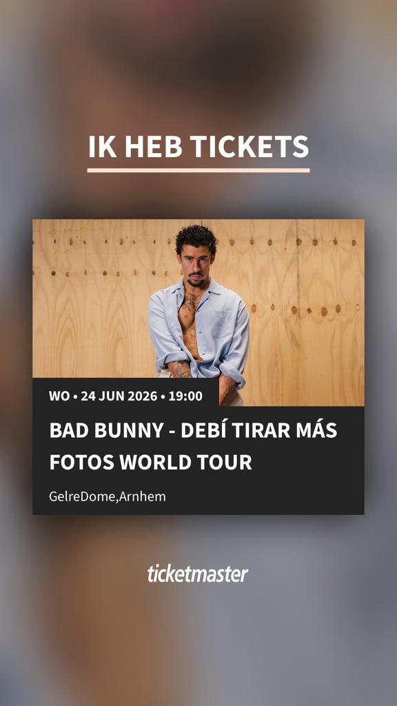 Kaartje Bad Bunny 24 Juni, Eén persoon, Juni