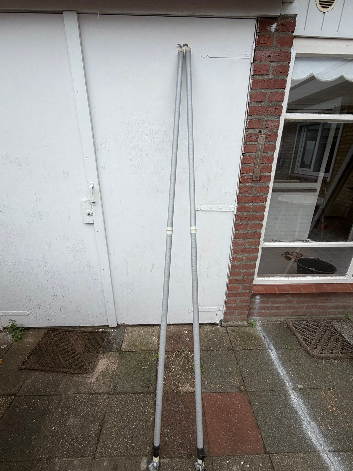 2 Uitschuifbare Carbon Voortent Stokken, Ophalen, Gebruikt