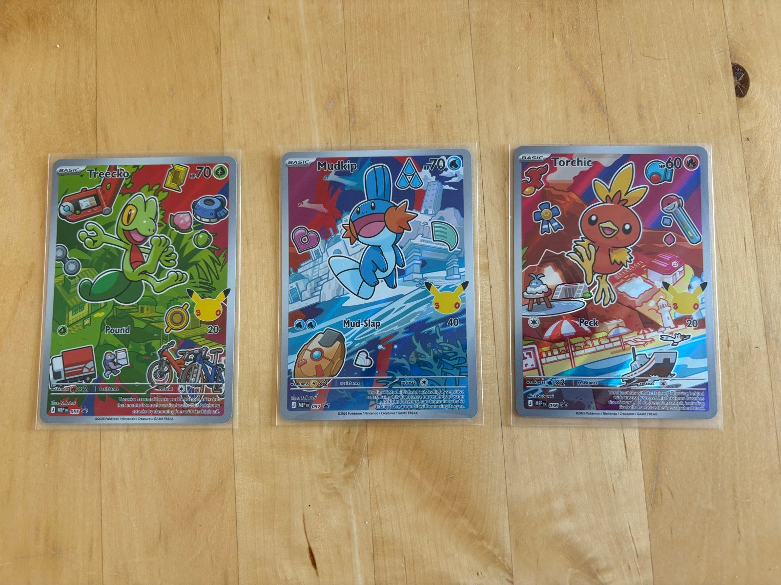 Pokémonkaart: Treecko, Mudkip, Torchic, Ophalen, Zo goed als nieuw, Meerdere kaarten, Foil