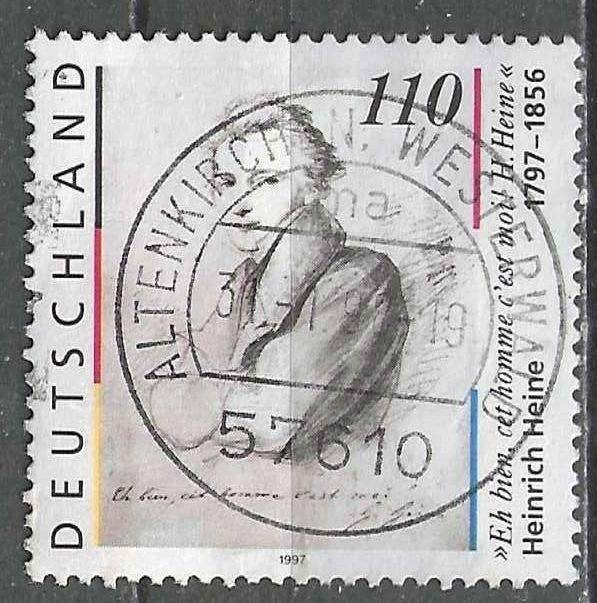 Duitsland 1997 - Yvert 1794 - Heinrich Heine (ST), Verzenden, 1990 tot heden, Gestempeld