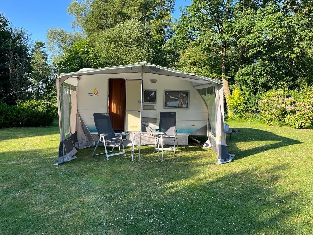 Voortent met frame en extra luifel, omloopmaat 825-850cm, Caravans en Kamperen, Voortenten en Luifels, Ophalen of Verzenden
