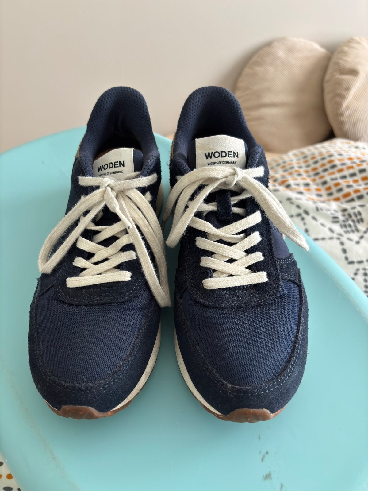 Woden sneakers mt 38 zgan., Kleding | Dames, Ophalen of Verzenden, Zo goed als nieuw, Blauw, Sneakers of Gympen