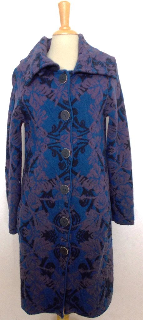 Mooi blauw/paars 80% lambswool vest van Kooi! M, Kleding | Dames, Verzenden, Zo goed als nieuw, Maat 38/40 (M), Blauw