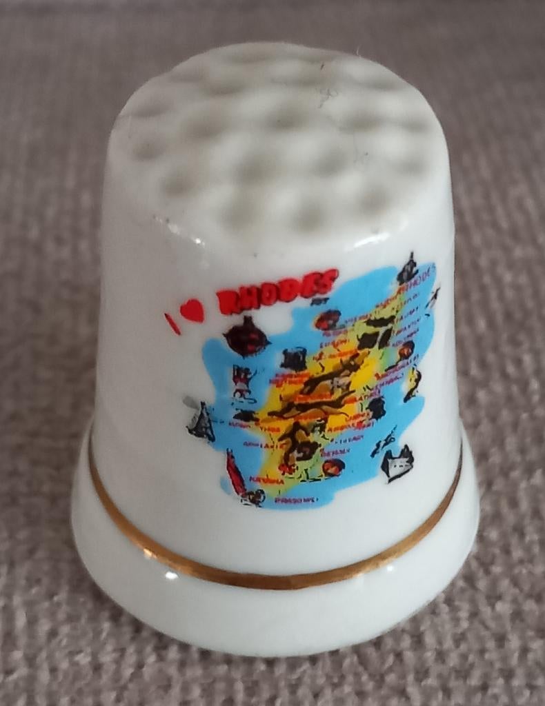 Vingerhoedje Rhodes, Verzamelen, Ophalen of Verzenden, Zo goed als nieuw, Porselein, Buitenland