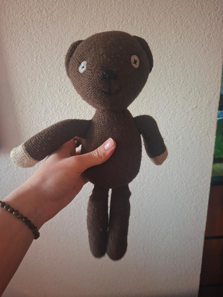 Mr. Bean Teddybeer - Bruine gebreide knuffel, Gebruikt, Overige merken, Overige karakters, Beer