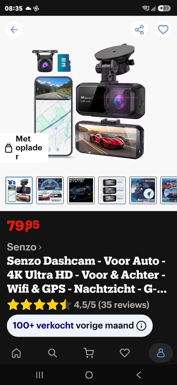 Nieuwe Dashcam!! 4K resolutie!!, Ophalen of Verzenden, Nieuw