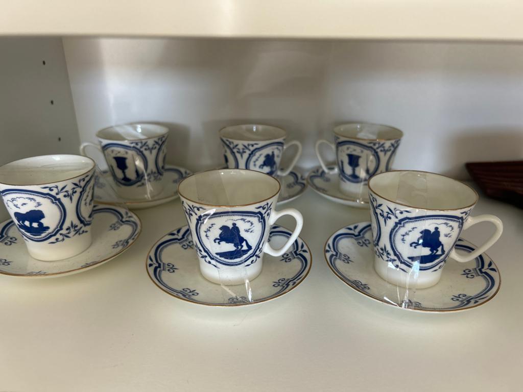 Lomonosov blauwe espresso kopjes st Petersburg, Ophalen of Verzenden