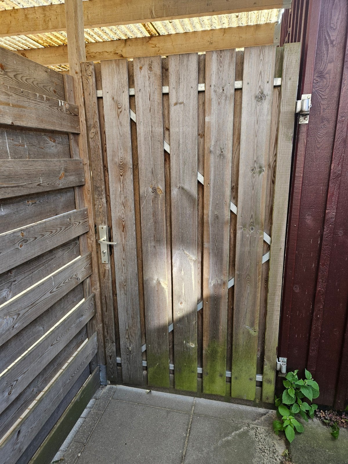 Schuttingdeur van hout - Zelf demonteren, Tuin en Terras, Ophalen, Gebruikt, Hout, 1 tot 2 meter