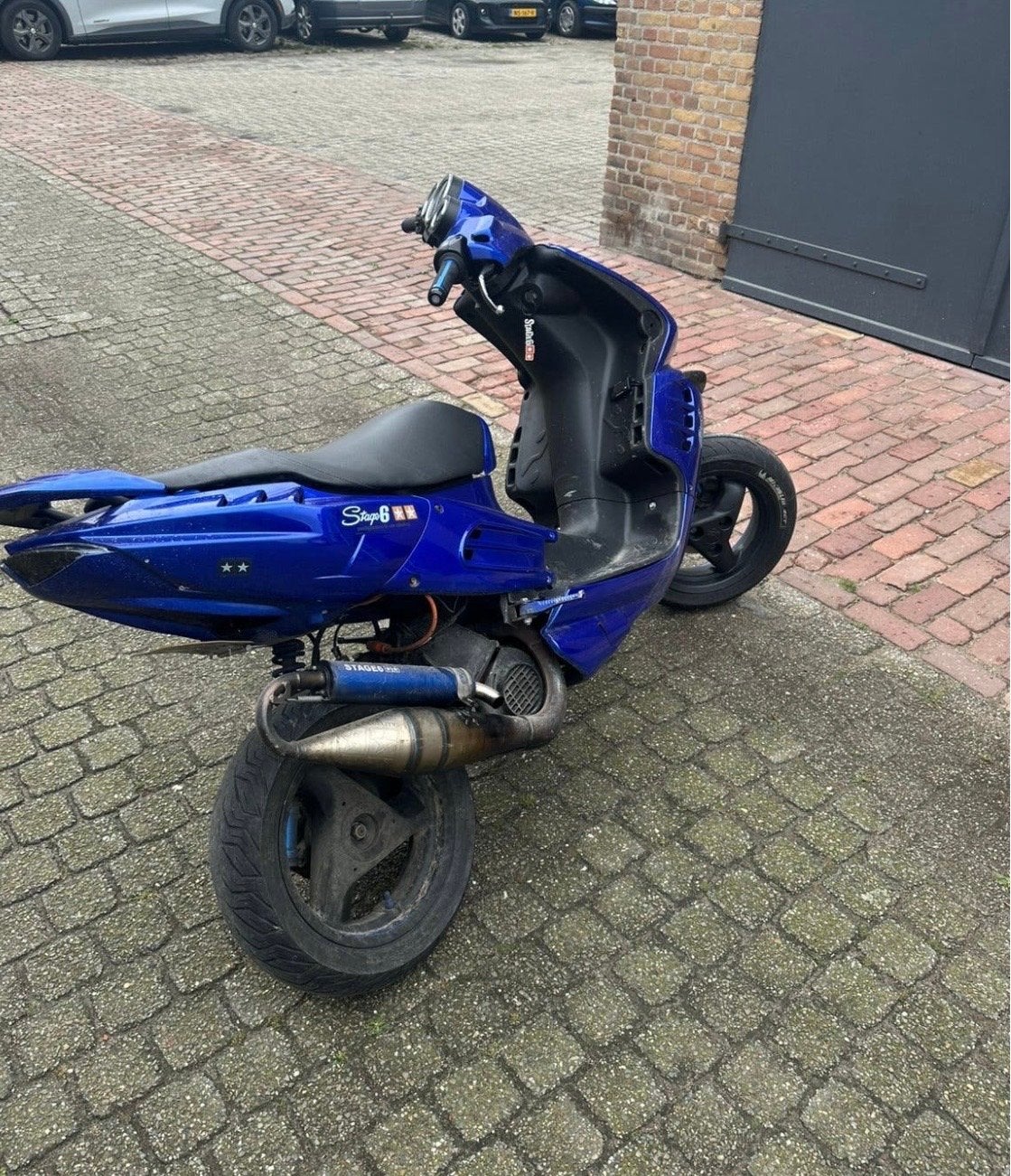 Blauwe Stage 6 Scooter - 70cc Polini Corsa, Ophalen of Verzenden, Gebruikt, Maximaal 45 km/u, Benzine
