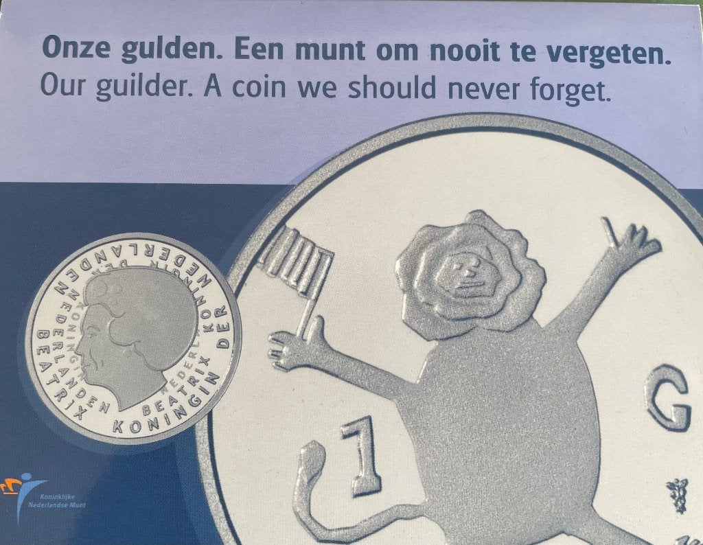 Laatste gulden 2001 FDC, Postzegels en Munten, Munten | Nederland, Ophalen of Verzenden, Koningin Beatrix, 1 gulden, Setje