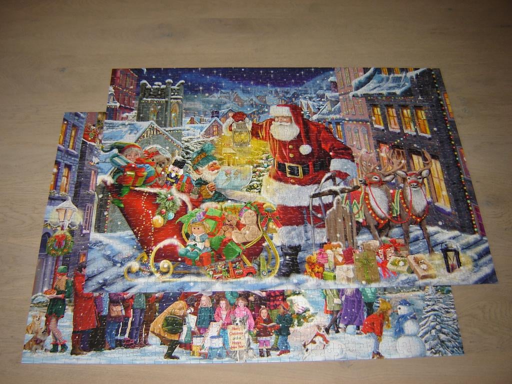 Puzzel Falcon CHRISTMAS EVE 2 x 1000 st., Ophalen of Verzenden, 500 t/m 1500 stukjes, Zo goed als nieuw, Legpuzzel