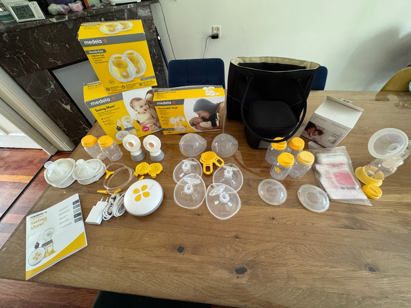 Medela Borstkolf Set: Swing Maxi, PersonalFit Plus & Hands-f, Medela, Borstkolf, Ophalen of Verzenden, Zo goed als nieuw