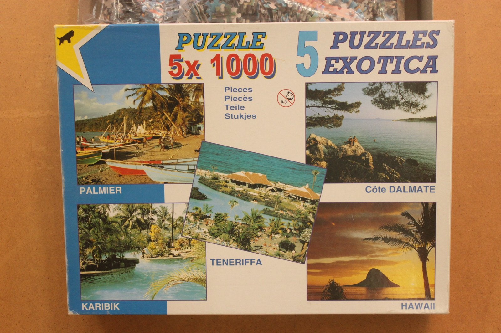 Puzzle EXOTICA ( 5 Puzzels ).van 1000 stukjes., Hobby en Vrije tijd, Denksport en Puzzels, Ophalen of Verzenden, Zo goed als nieuw