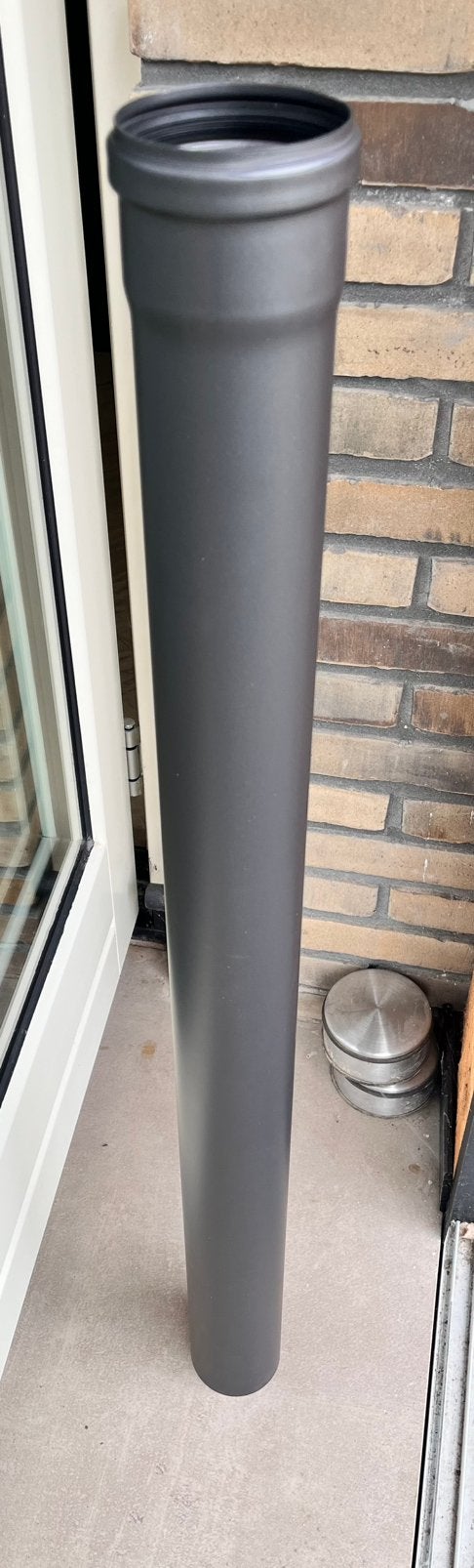 Rookkanaal enkelwandig zwart 1 meter, Ophalen, Nieuw, Hout, Pelletkachel