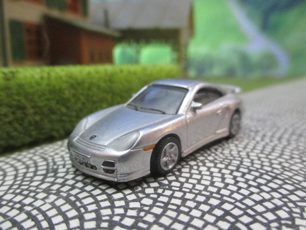Porsche 997 911 GT2 - SiKu grijsmetallic, Hobby en Vrije tijd, Modelauto's | 1:87, Zo goed als nieuw, Auto, SIKU, Ophalen of Verzenden
