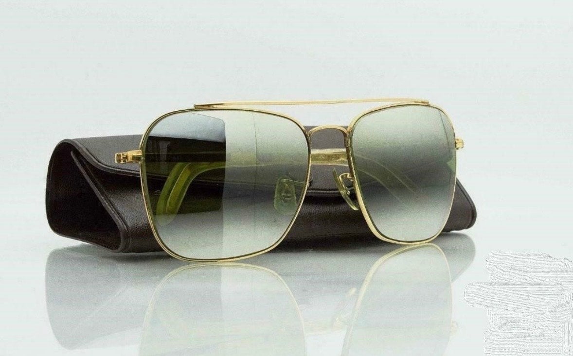 Vintage Ray-Ban Caravan Zonnebril Jaren '60 - Groen Spiegel, Zonnebril, Ophalen of Verzenden, Zo goed als nieuw, Ray-Ban