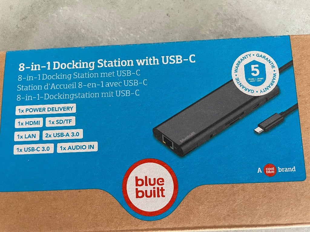 Docking station 8-in1, Nieuw, Ophalen of Verzenden, Blue Built, Docking station