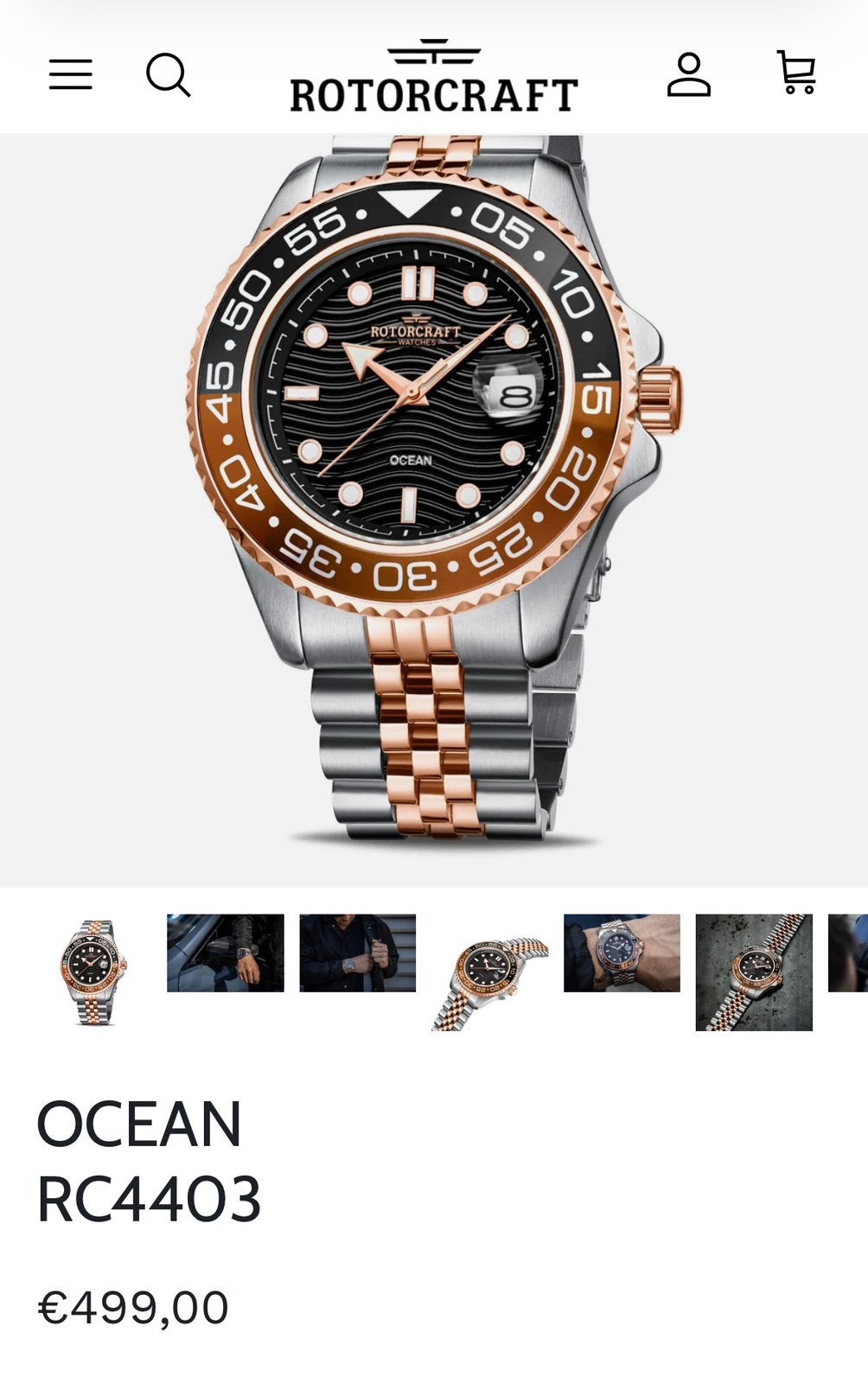 Rotorcraft Ocean RC4403 Herenhorloge – NIEUW/ONGEDRAGEN, Overige merken, Staal, Staal, Polshorloge