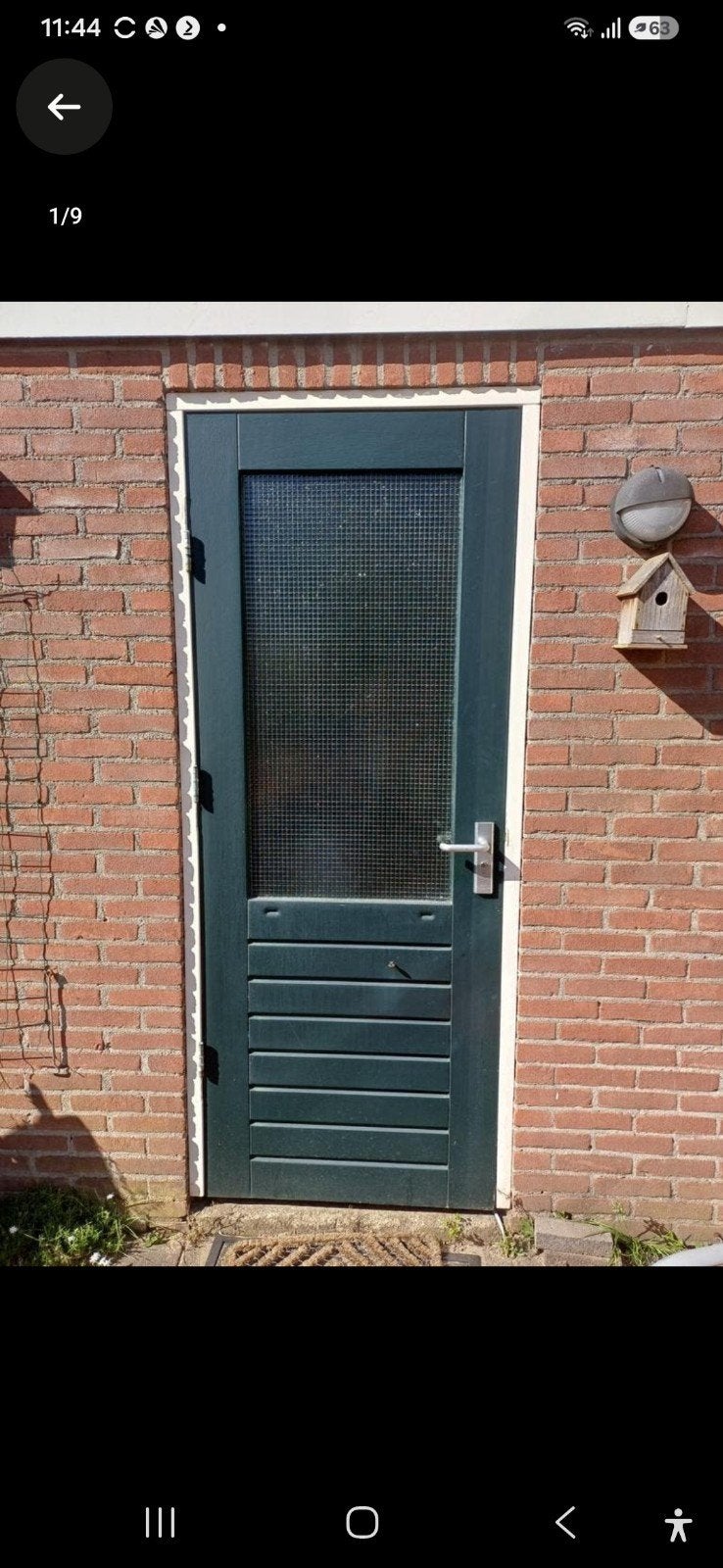 Schuurdeur met draadglas, Ophalen, Gebruikt, 80 tot 100 cm, Buitendeur