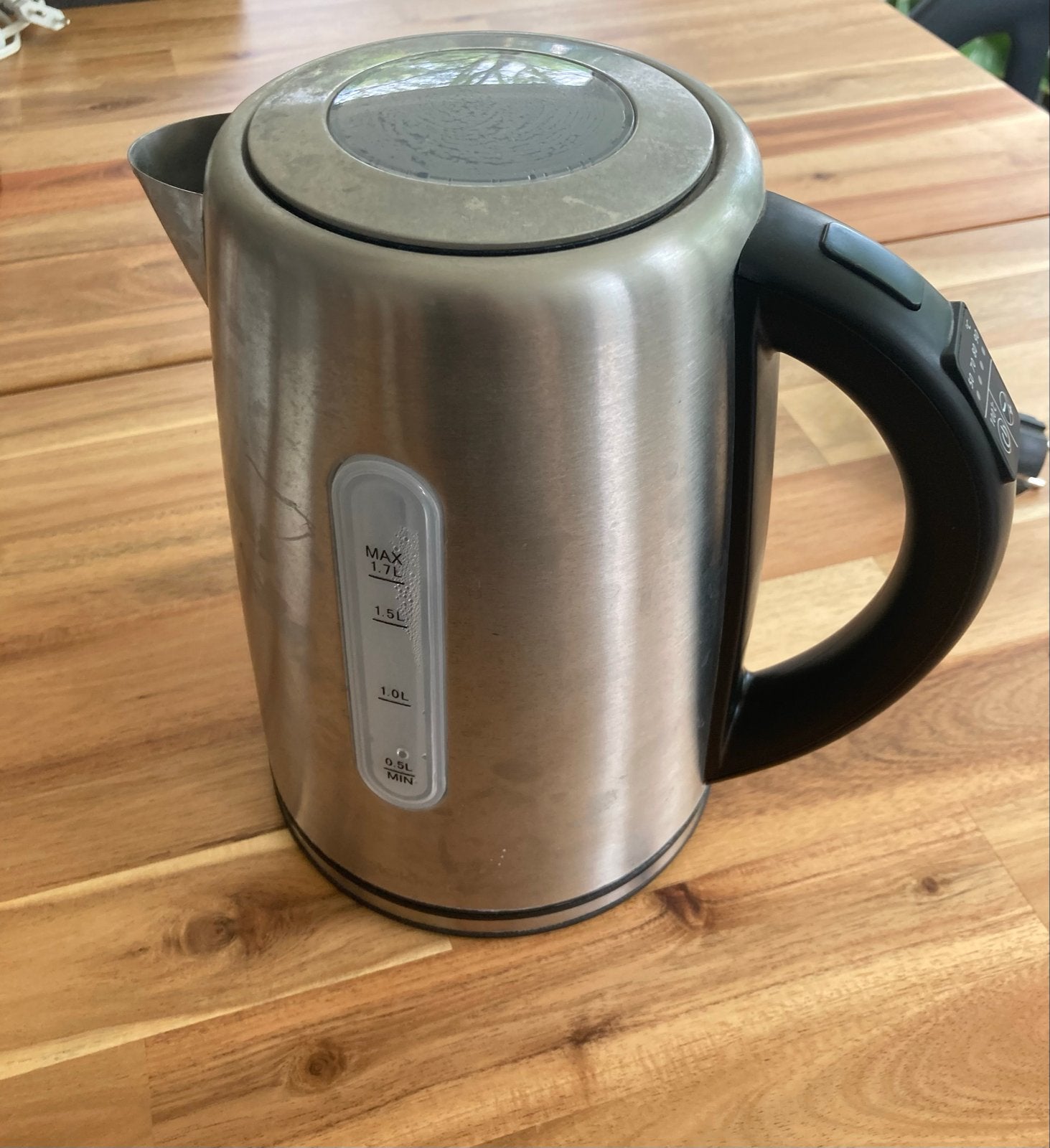 Blokker RVS waterkoker 1,7 liter - gebruikt, 1 tot 2 liter, Ophalen, Gebruikt, Rvs