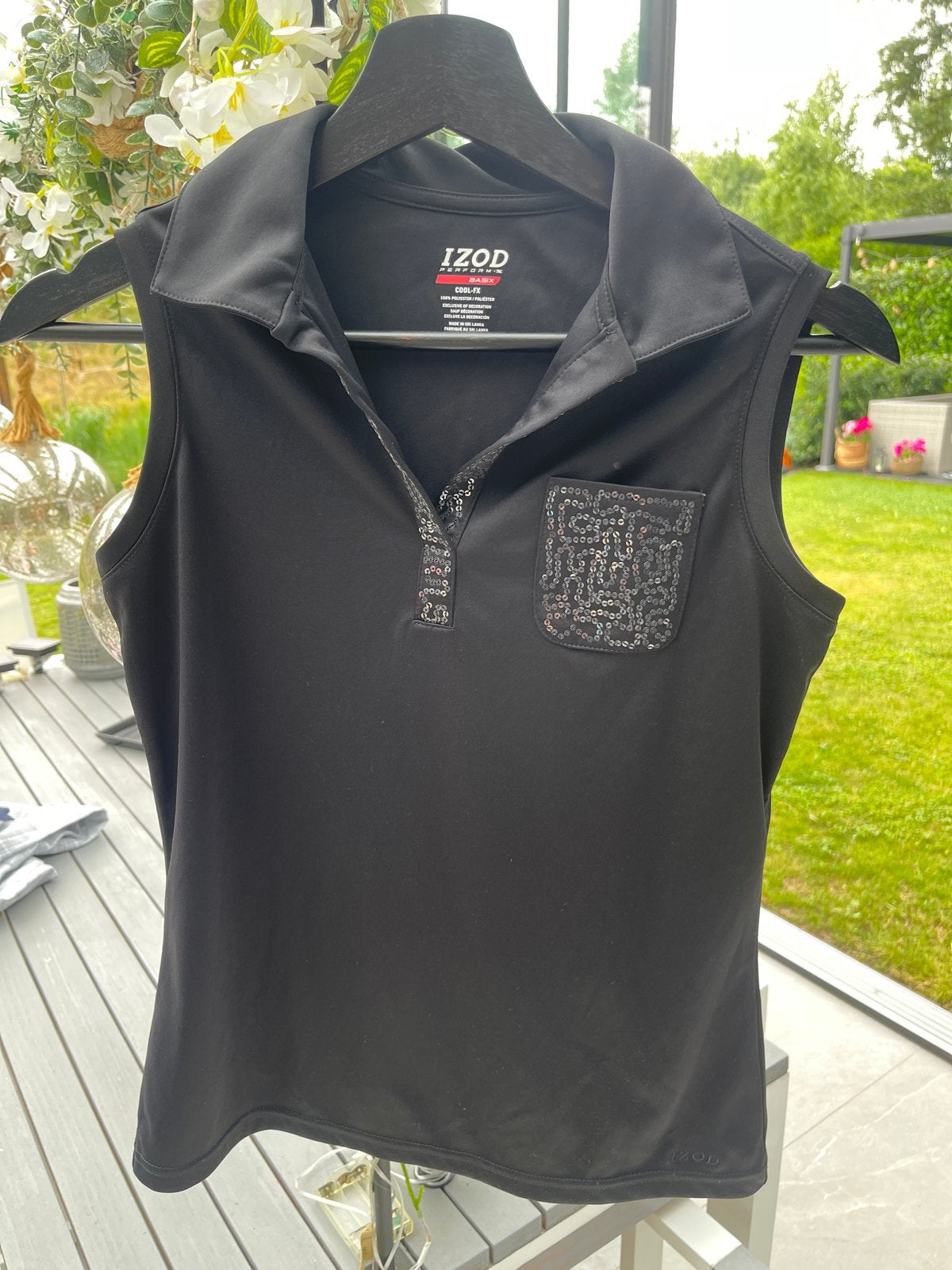 IZOD Performance Basix Cool-FX Polo Shirt Zwart XS, Ophalen of Verzenden, Zo goed als nieuw, Kleding, Overige merken