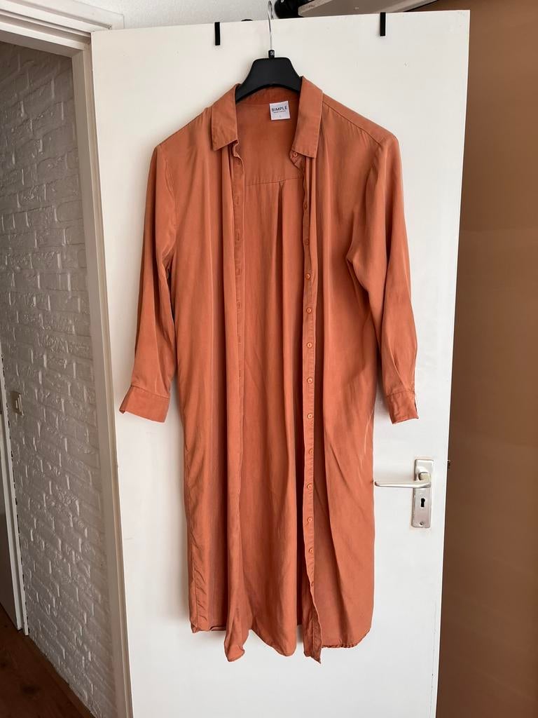 Overhemd jurk, Kleding | Dames, Jurken, Maat 46/48 (XL) of groter, Oranje, Ophalen of Verzenden, Zo goed als nieuw